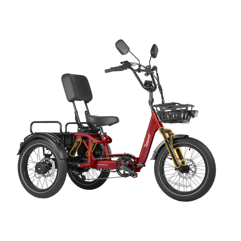 TINIOVER - River, Semi-Recumbent Full Suspension Electric Trike