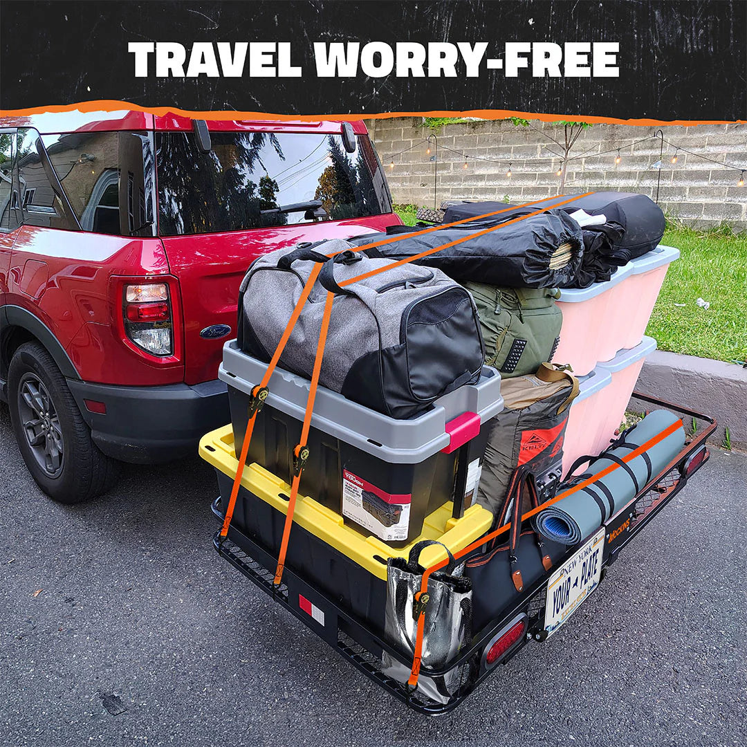 MOCKINS - 72"x 36"x 6" XXL Hitch Carrier Rack + Rear Lights