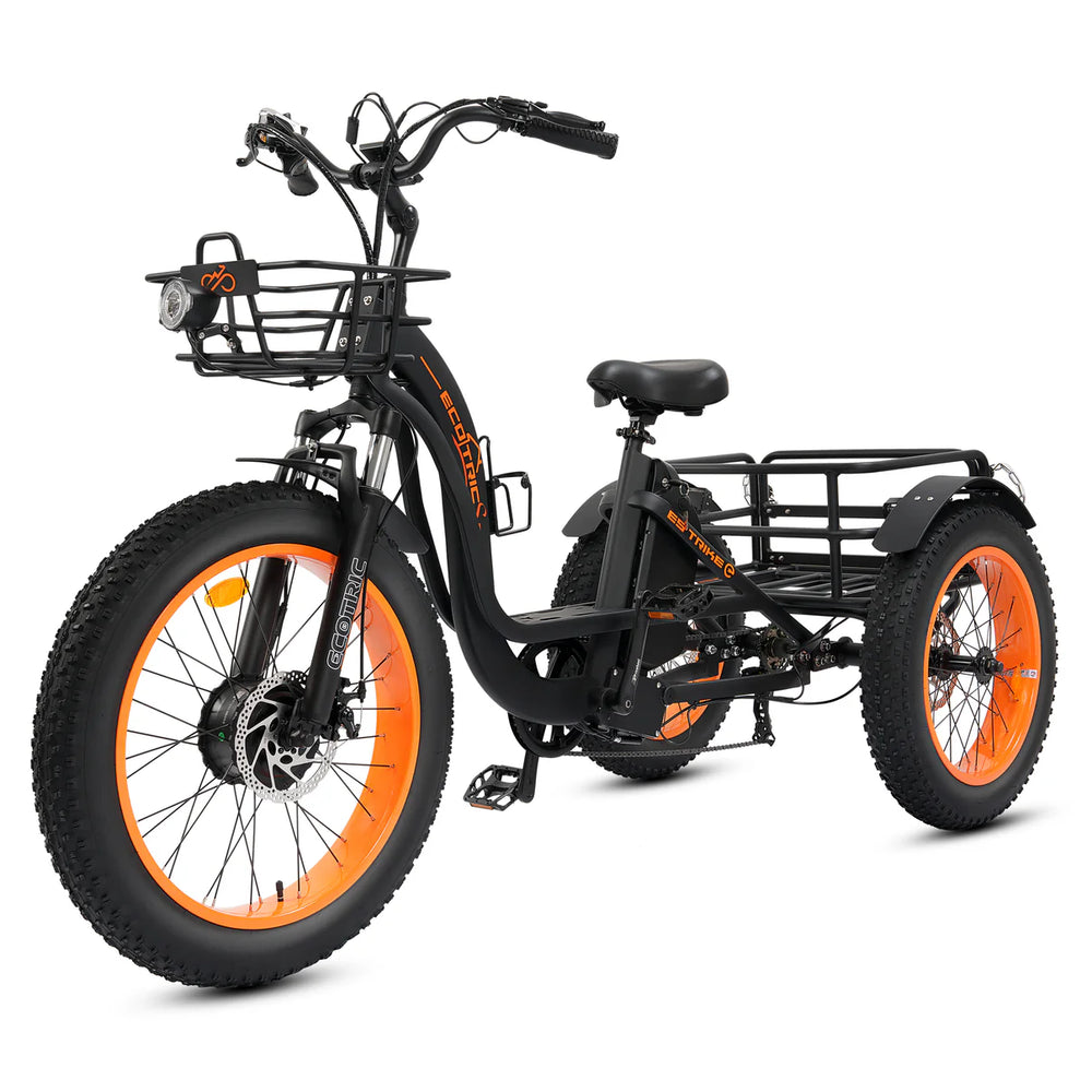 ECOTRIC - Electric Tricycle Black Orange 48V 750W 26MPH