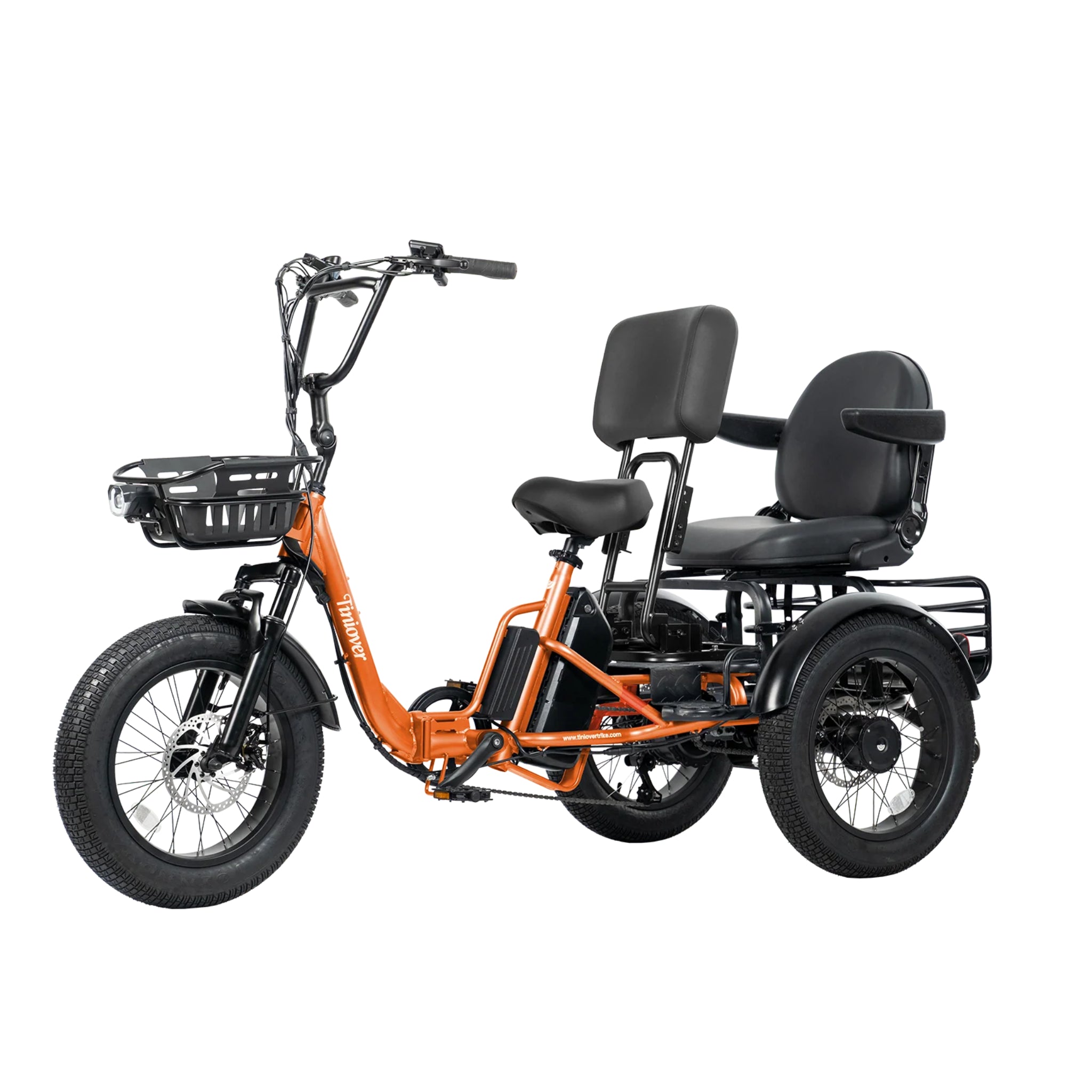 TINIOVER - Creek Pro, Electric Trike for 2 Passengers 48V 750W 20MPH