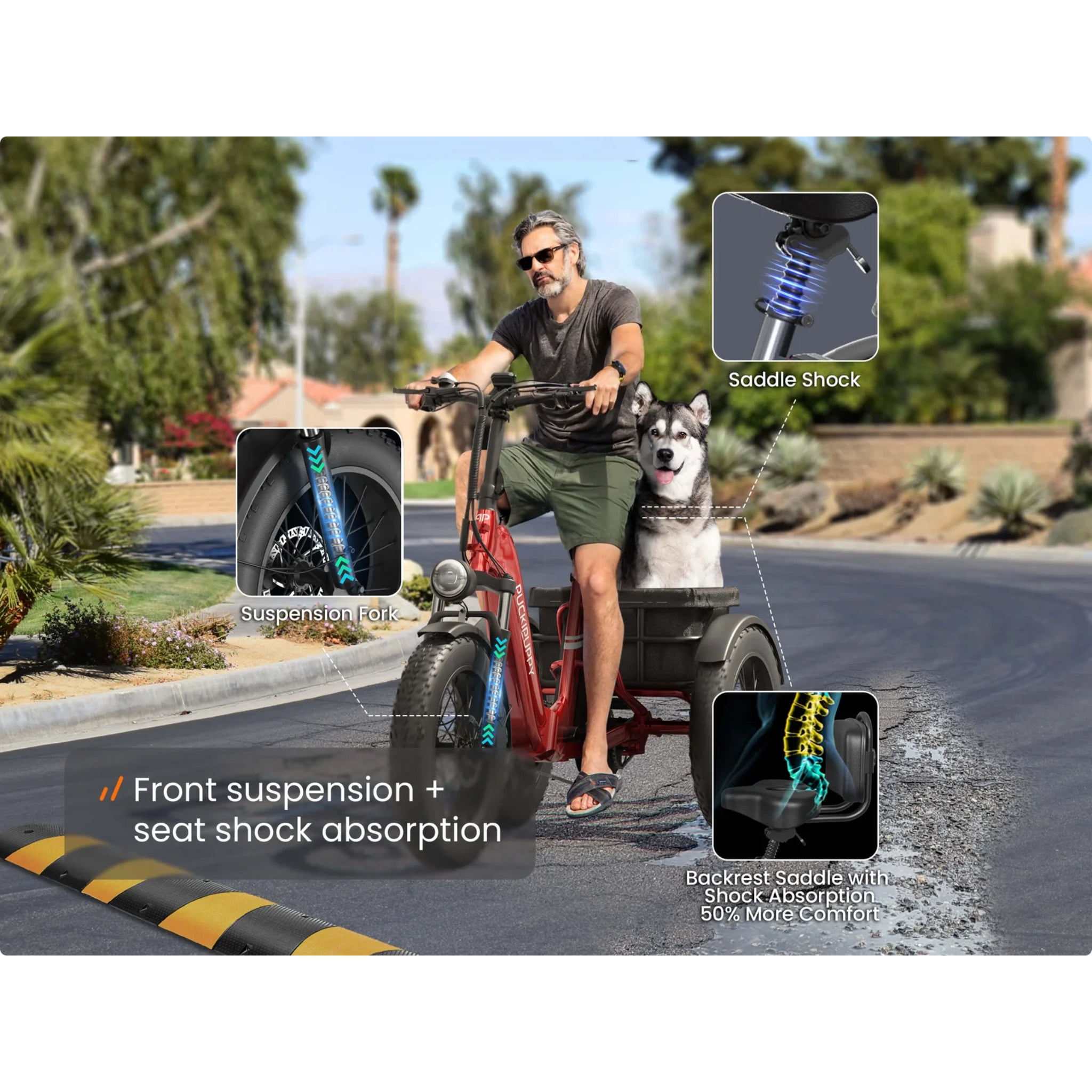 PUCKIPUPPY – Husky Plus E-Trike 750W 15 MPH