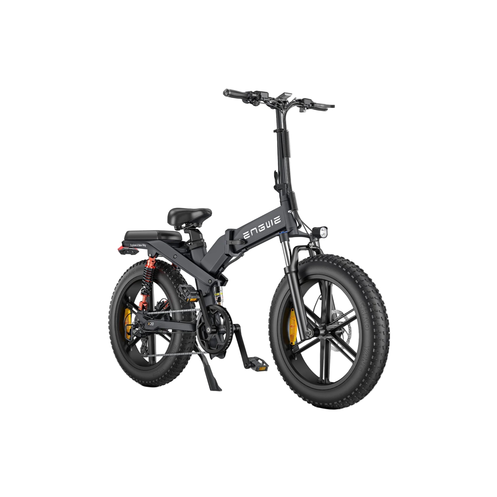 Black electric bike on a white background