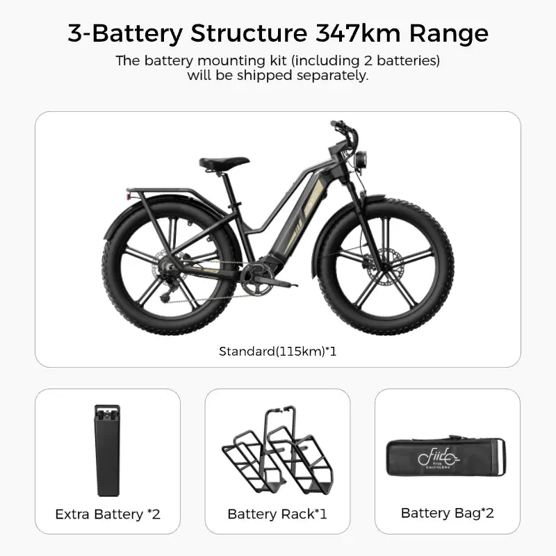 FIIDO - Titan, Fat Tire Hunting Cargo E-bike 750W 15AH 25MPH