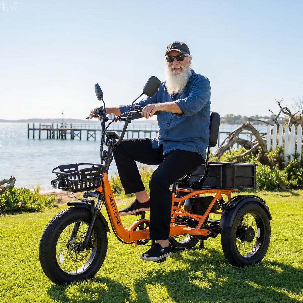 MEET ONE - Breeze Pro 2.0, Full Suspension Fat Tire Folding Electric Trike 20Ah/960Wh 22 MPH