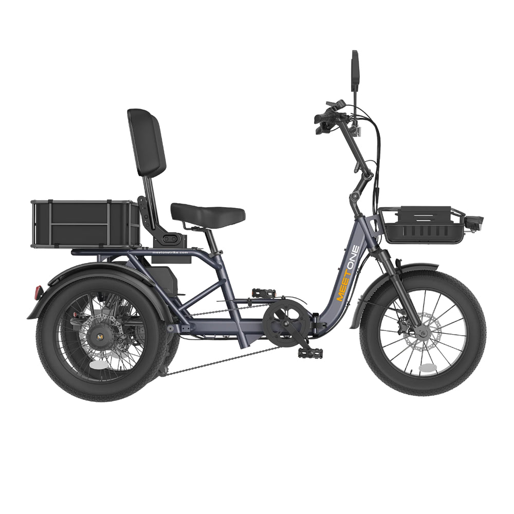 MEET ONE - Breeze Pro 2.0, Full Suspension Fat Tire Folding Electric Trike 20Ah/960Wh 22 MPH