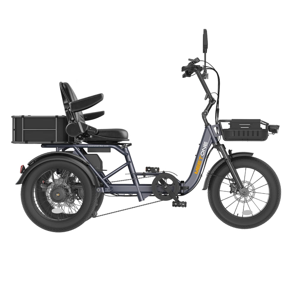MEET ONE - Breeze Pro 2.0, Full Suspension Fat Tire Folding Electric Trike 20Ah/960Wh 22 MPH