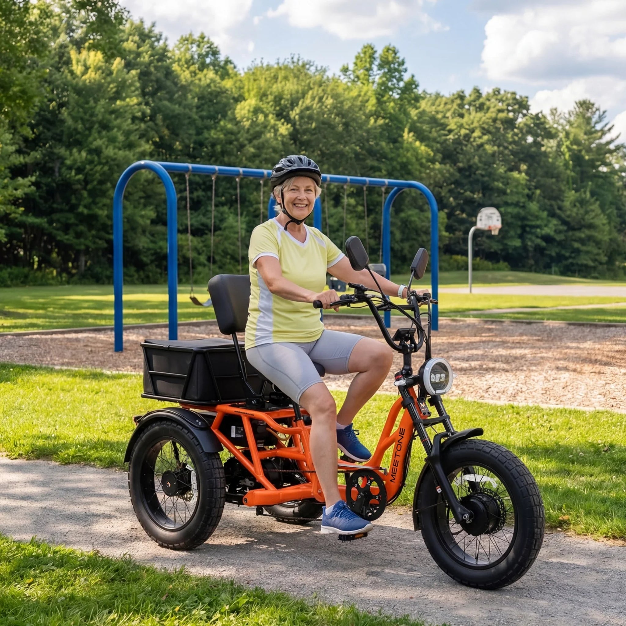 semi electric bicycle Meet One Tour 2.0 Dual Motor Semi-Recumbent Electric Trike Gray / Standard Seat