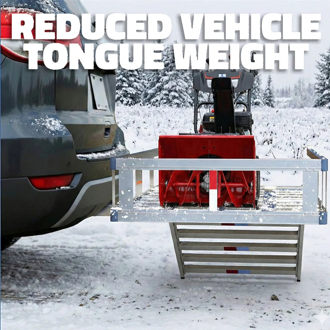 MOCKINS - 50"x29"x8" Aluminum Hitch Carrier with Ramp for Wheelchairs and Mobility Aid Devices