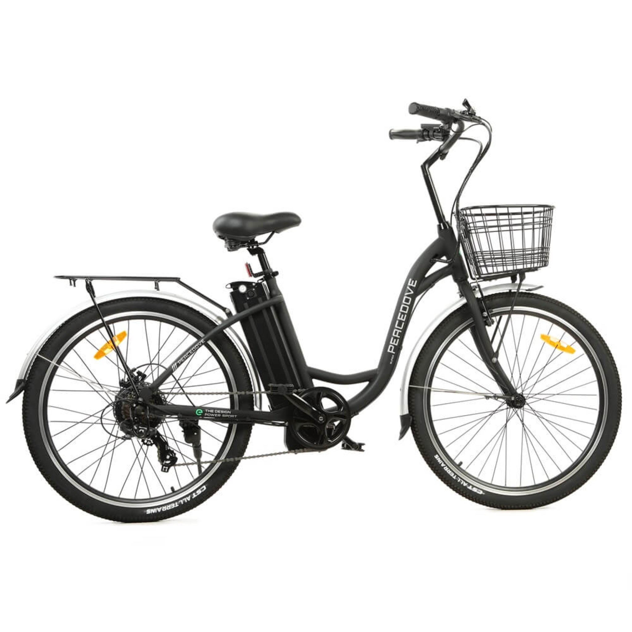 ECOTRIC - Peacedove Electric City Bike with Basket and Rear Rack 36V 350W 20MPH