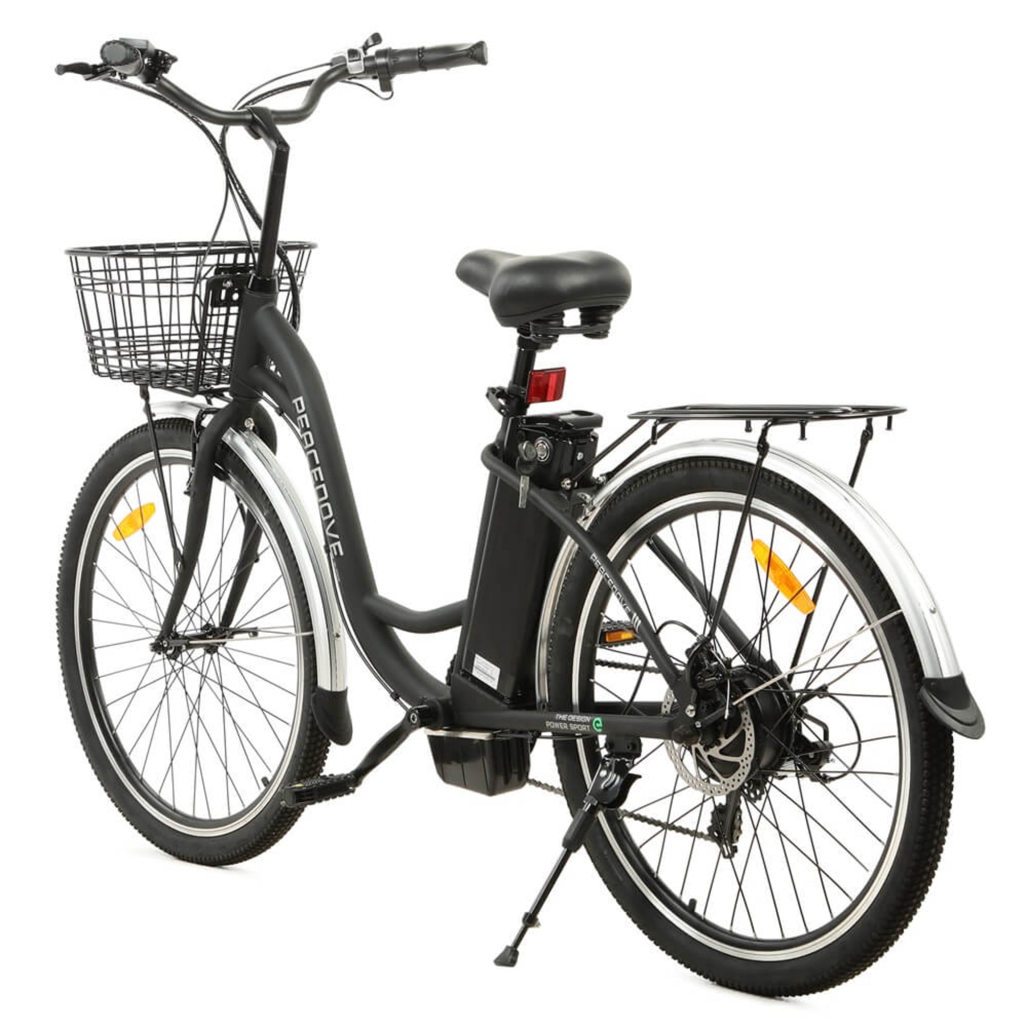 ECOTRIC - Peacedove Electric City Bike with Basket and Rear Rack 36V 350W 20MPH