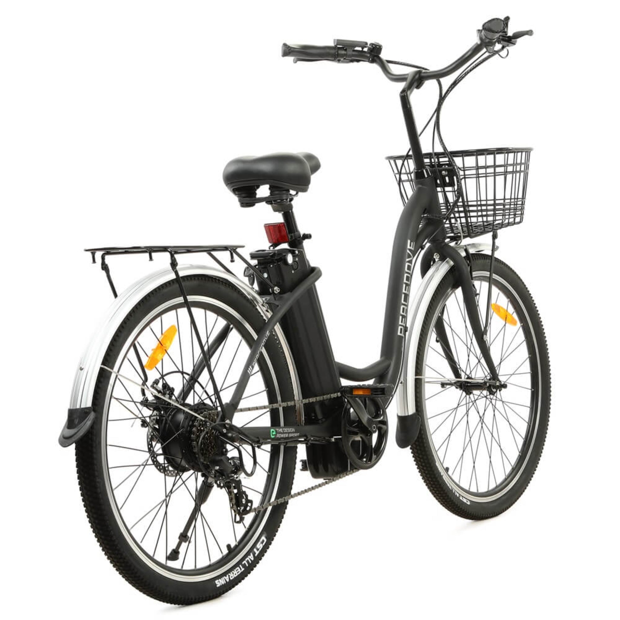 ECOTRIC - Peacedove Electric City Bike with Basket and Rear Rack 36V 350W 20MPH