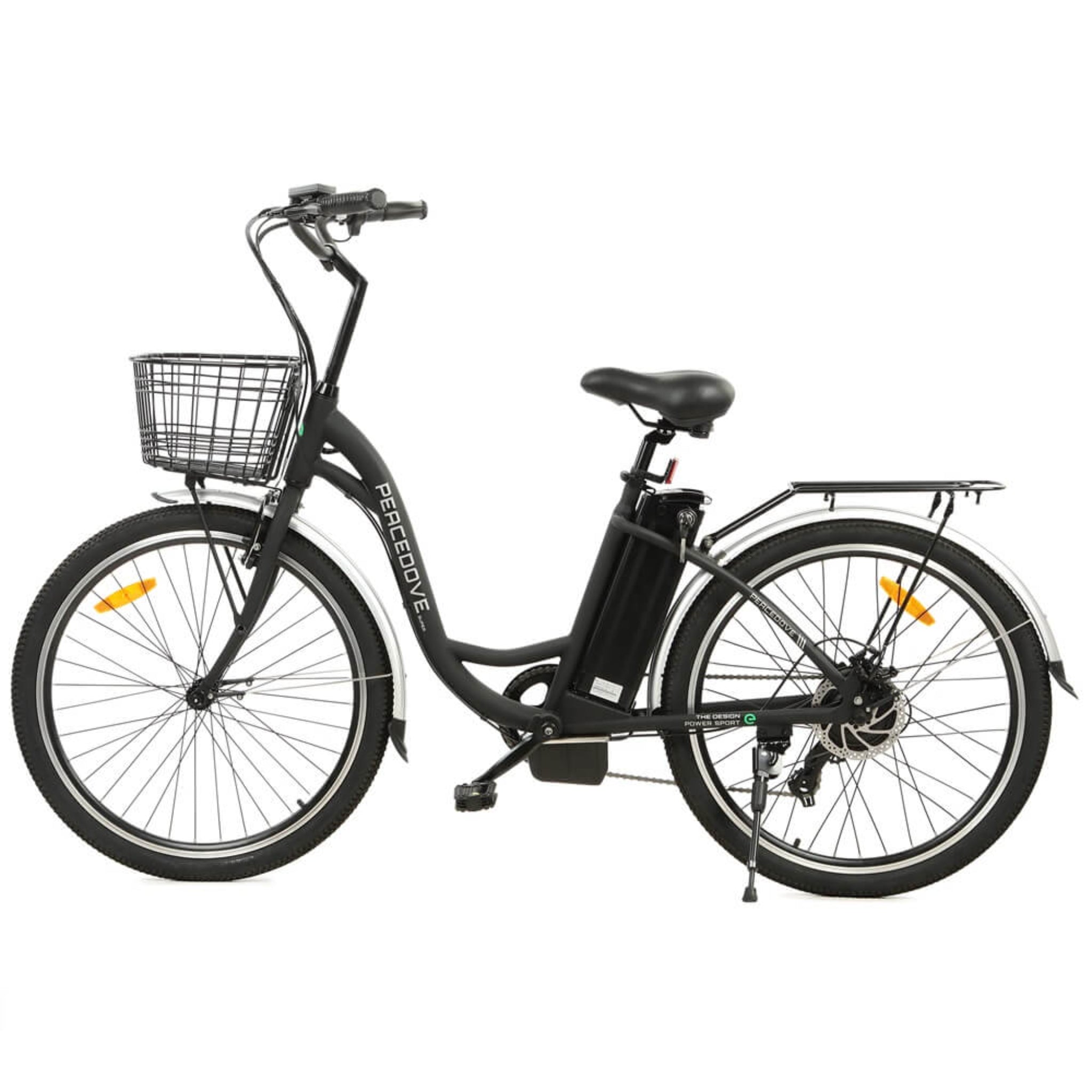 ECOTRIC - Peacedove Electric City Bike with Basket and Rear Rack 36V 350W 20MPH