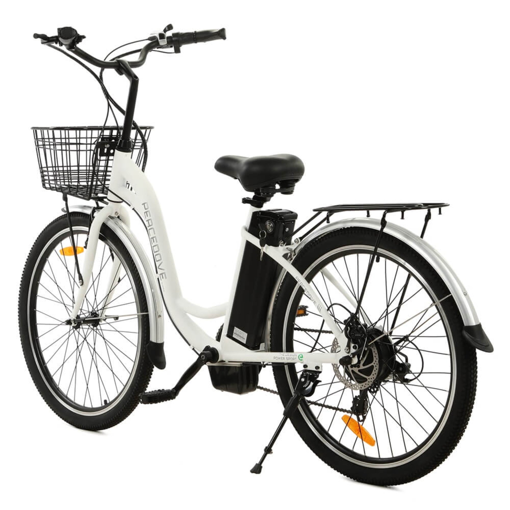 ECOTRIC - Peacedove Electric City Bike with Basket and Rear Rack 36V 350W 20MPH