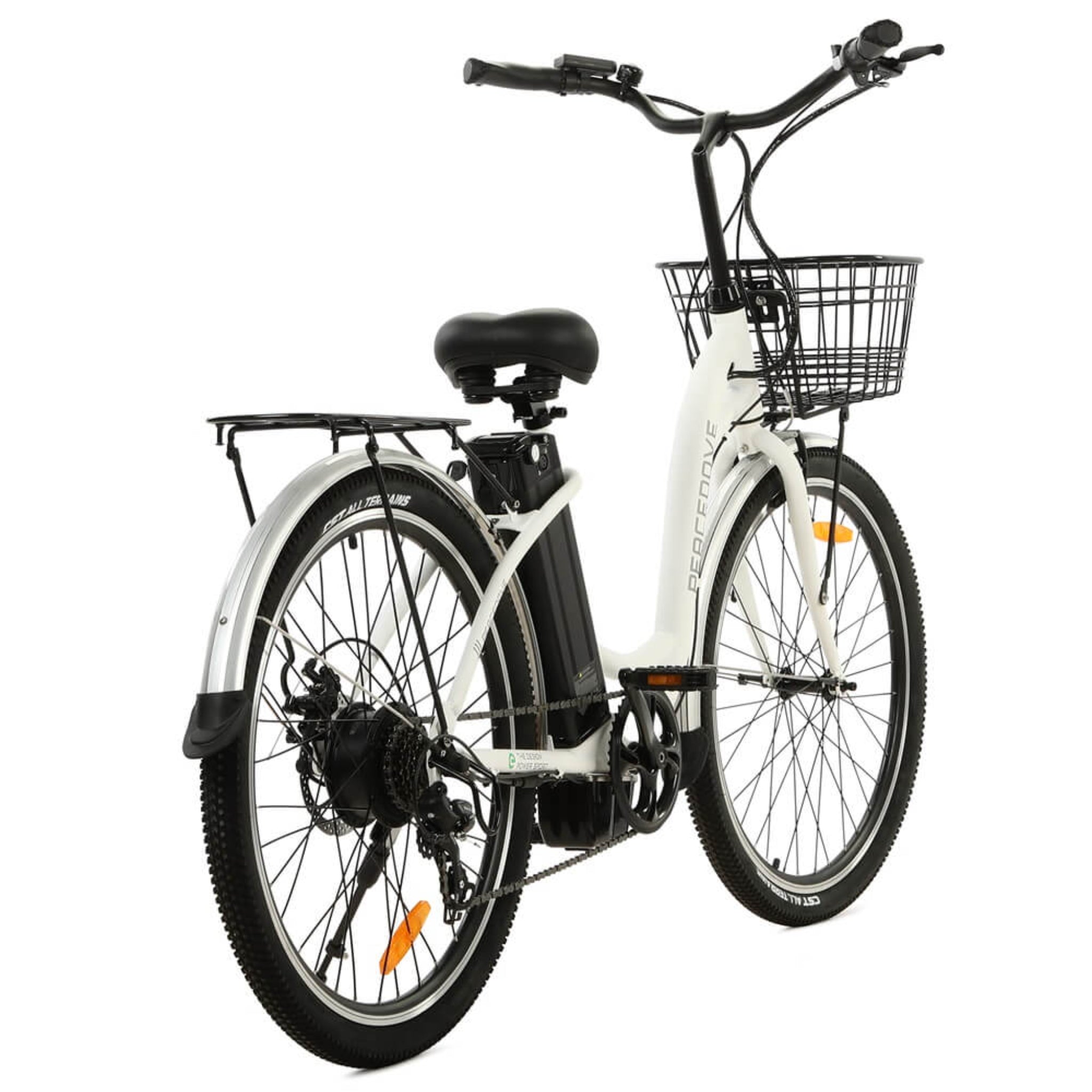 ECOTRIC - Peacedove Electric City Bike with Basket and Rear Rack 36V 350W 20MPH