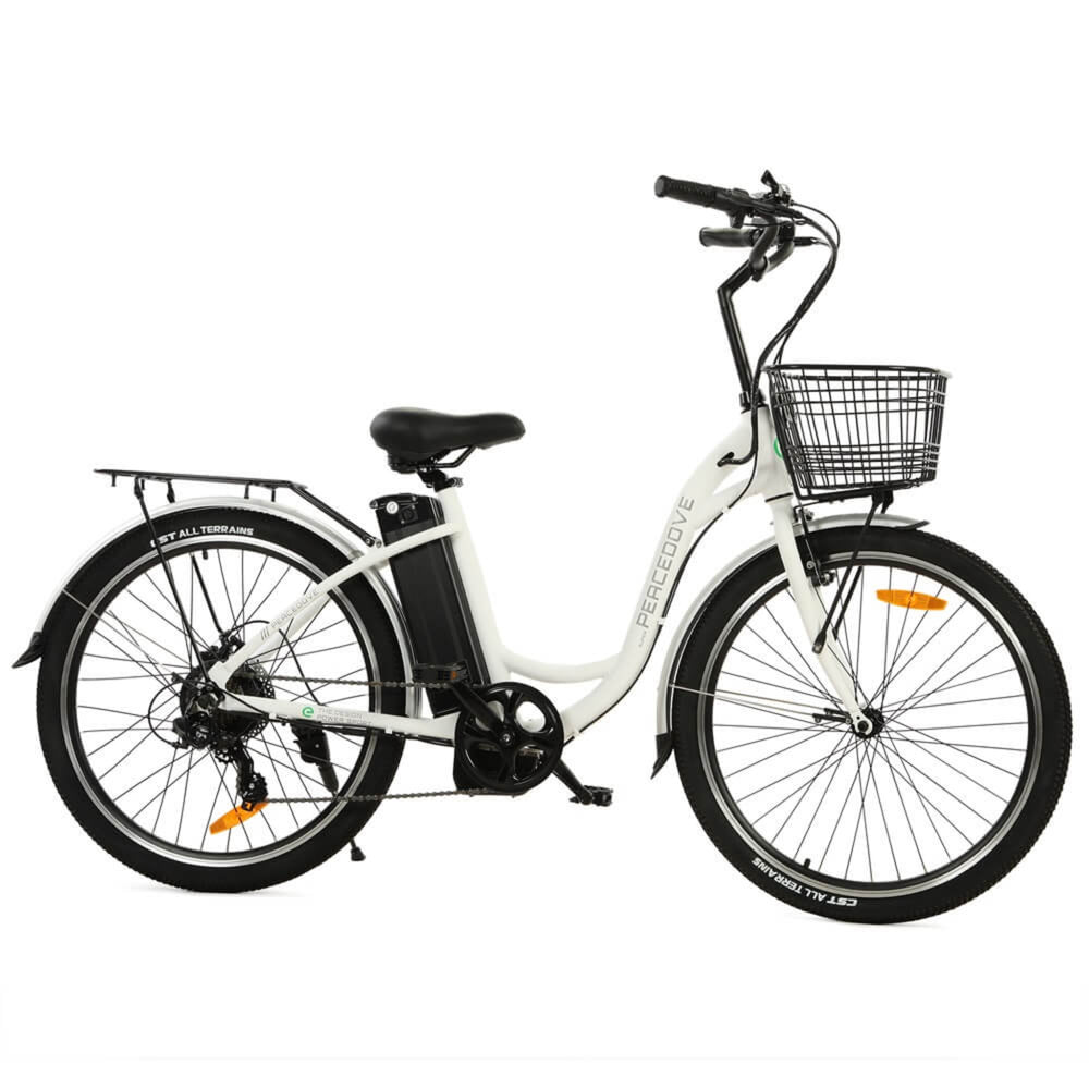 ECOTRIC - Peacedove Electric City Bike with Basket and Rear Rack 36V 350W 20MPH