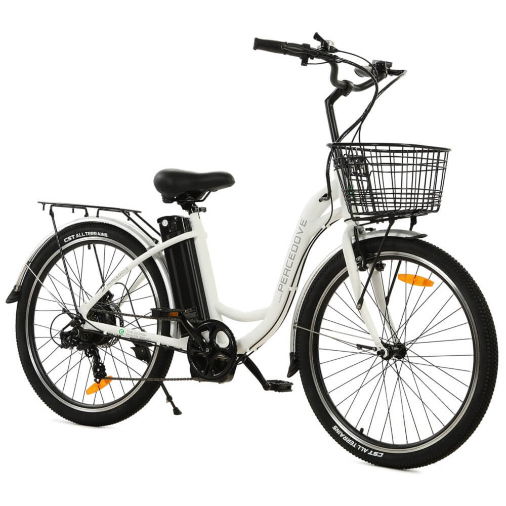 ECOTRIC - Peacedove 36V 350W Electric City Bike with Basket and Rear Rack