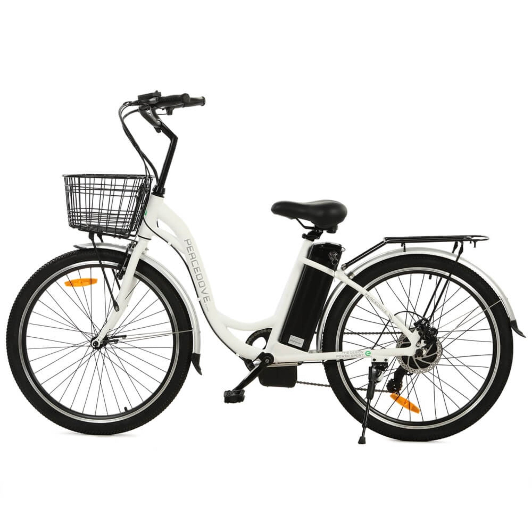 ECOTRIC - Peacedove Electric City Bike with Basket and Rear Rack 36V 350W 20MPH