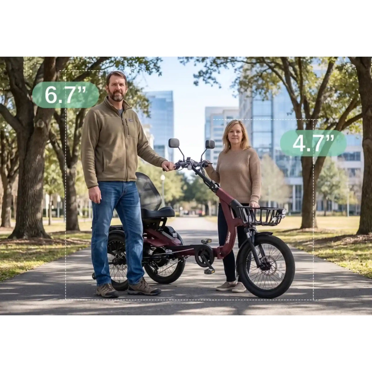 TINIOVER - Lake, Premium Semi-Recumbent Full Suspension Electric Trike