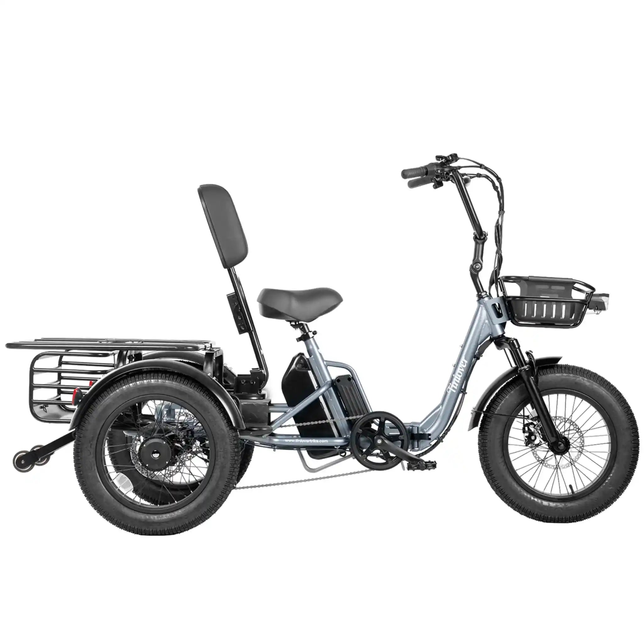 TINIOVER - Creek Pro, Electric Trike for 2 Passengers 48V 750W 20MPH