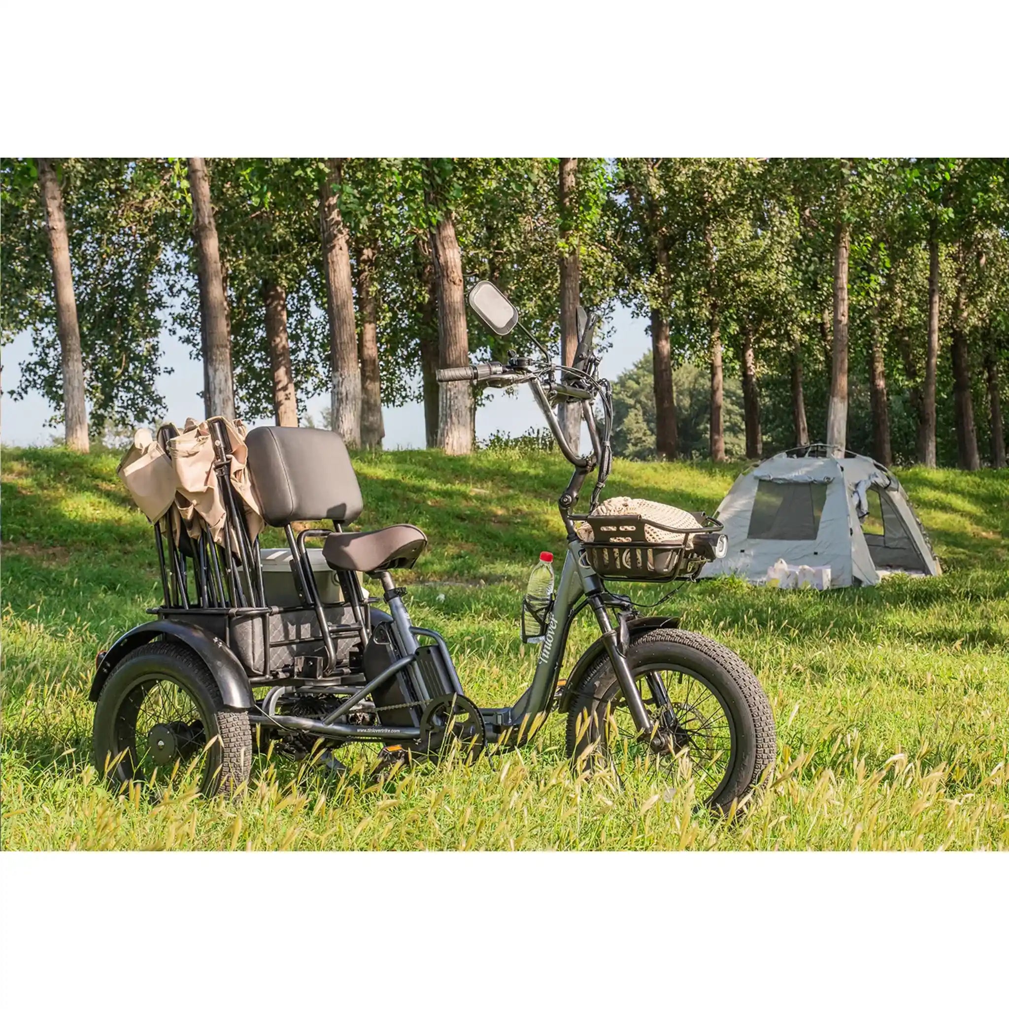 TINIOVER - Creek Pro, Electric Trike for 2 Passengers 48V 750W 20MPH