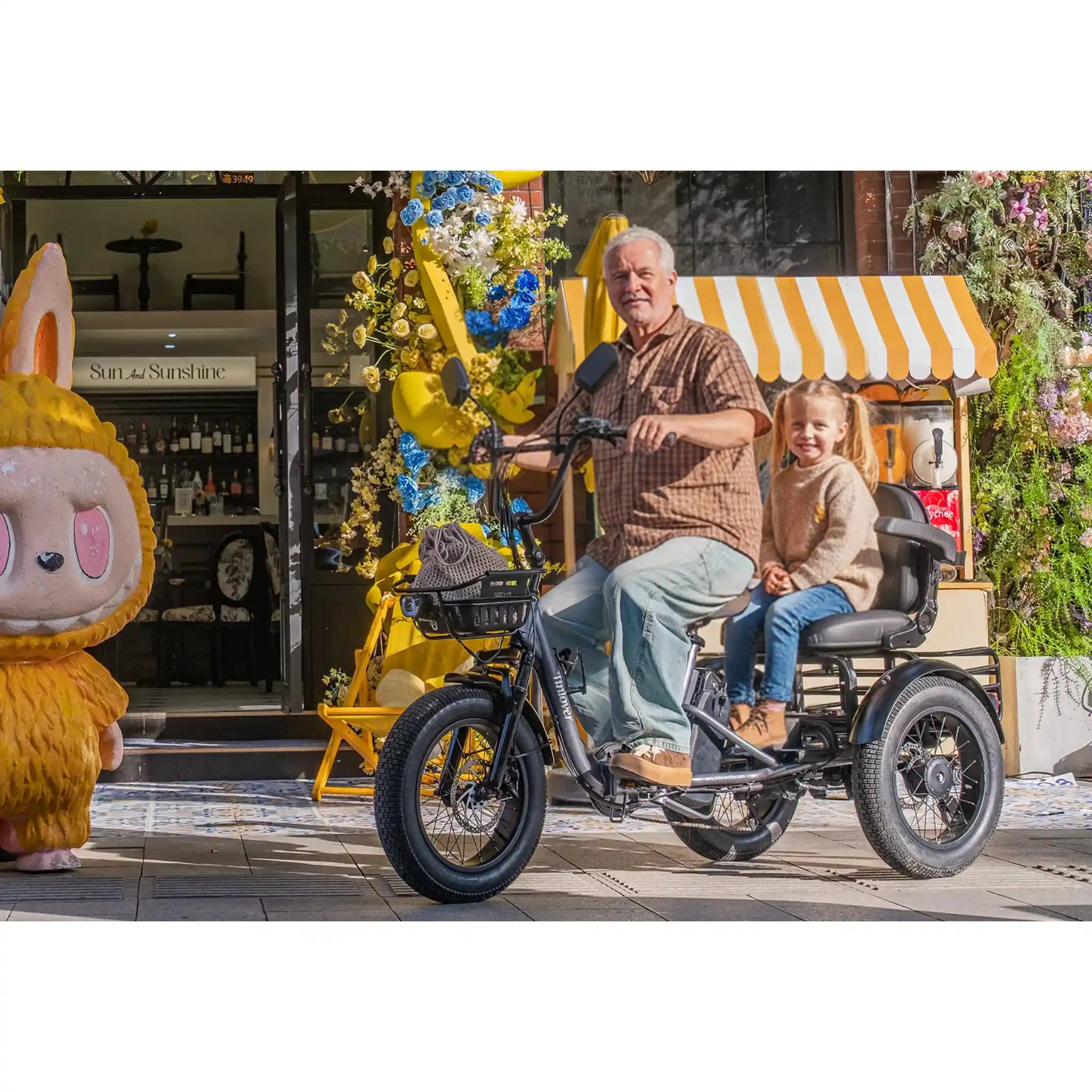TINIOVER - Creek Pro, Electric Trike for 2 Passengers 48V 750W 20MPH