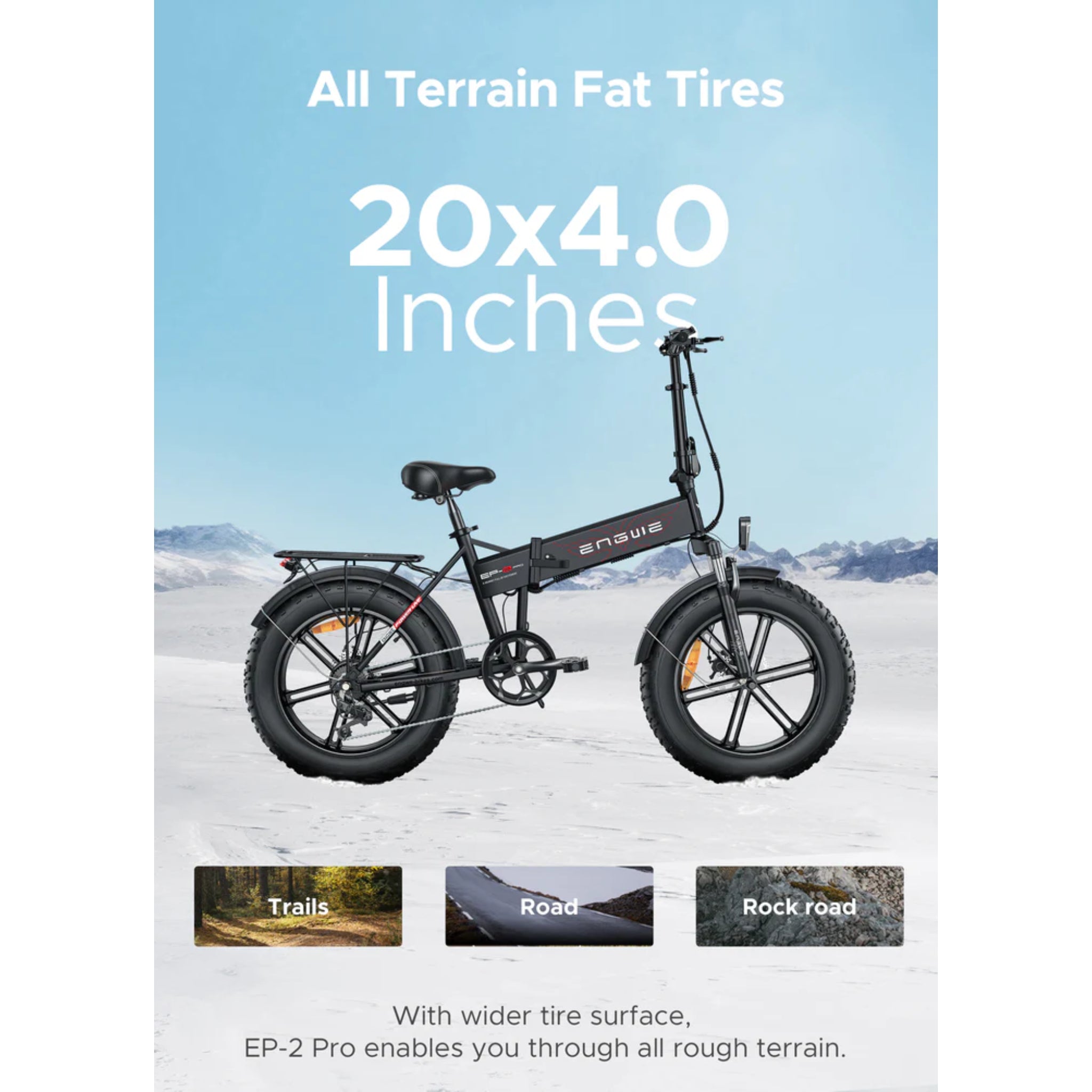 ENGWE - EP-2 Pro (with Extra Battery Pack) Fat Tire Foldable Electric Bike 960W 26MPH
